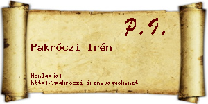 Pakróczi Irén névjegykártya